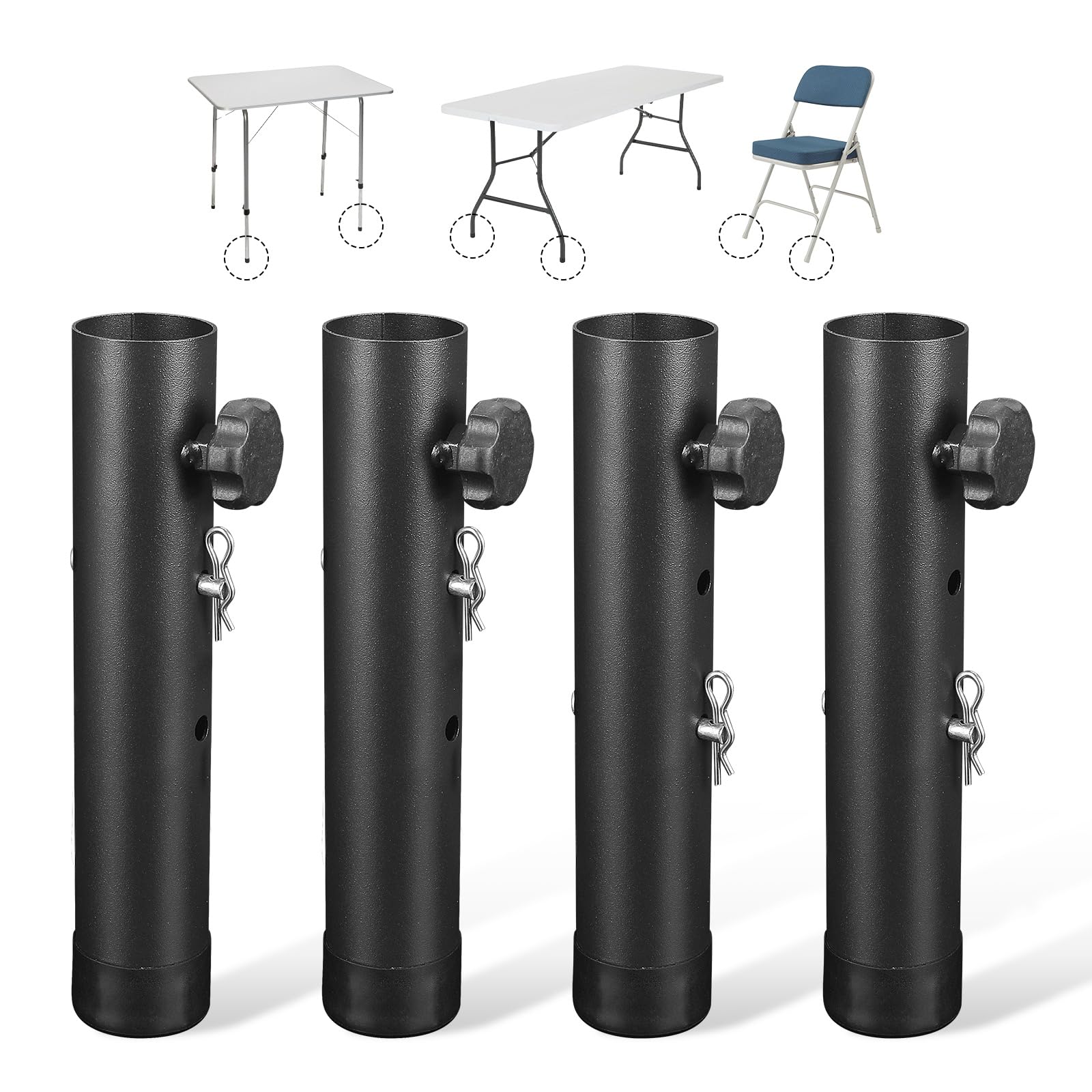 VinBee Folding Table Risers,Folding Table Leg Extenders,2-Levels Height Adjustable Risers for DIY & Back Pain Relief for Office,Dining,Standing Desk 4 Pack (7.7 inch)-Legs for Furniture