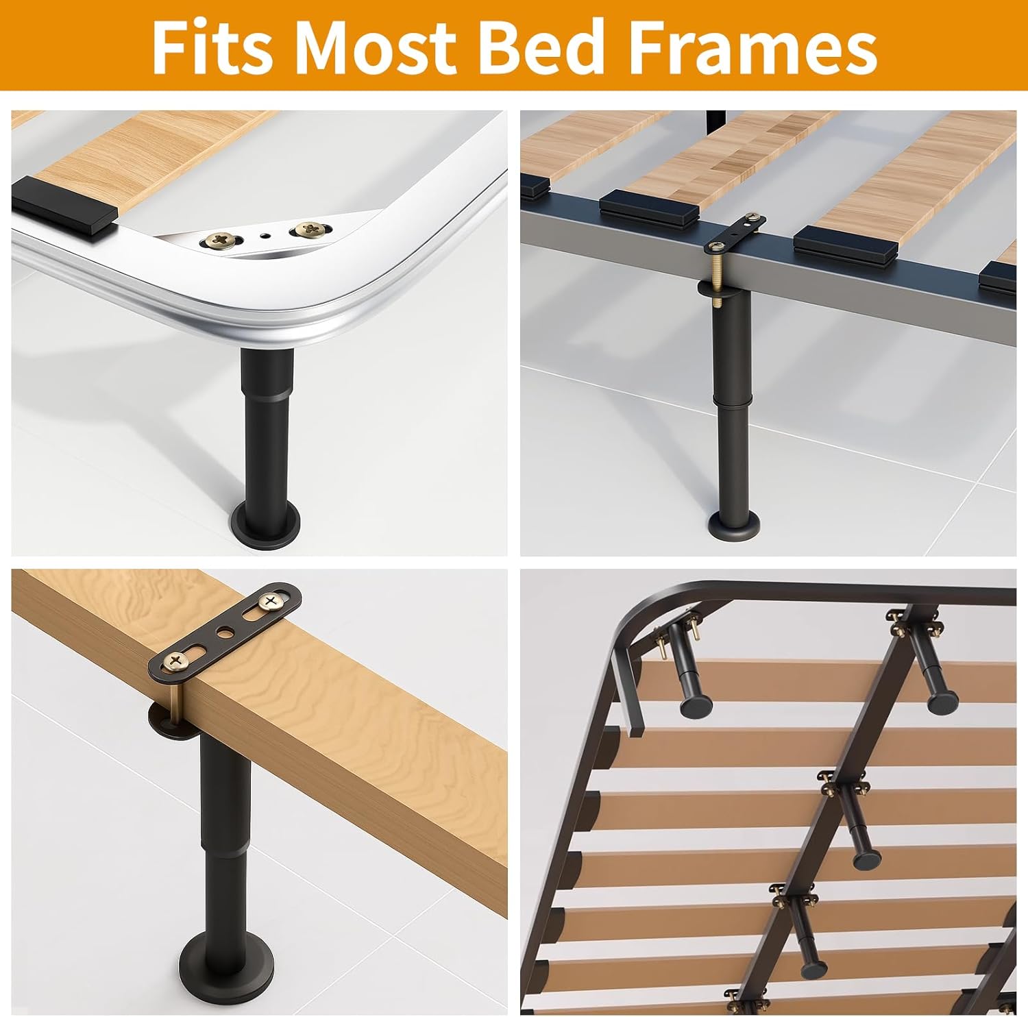 VinBee Adjustable Bed Legs 7.08–13 inch,Adjustable Bed Support Legs Heavy Duty,Bed Frame Support Leg Replacement for Furniture & Platform Slat Supports