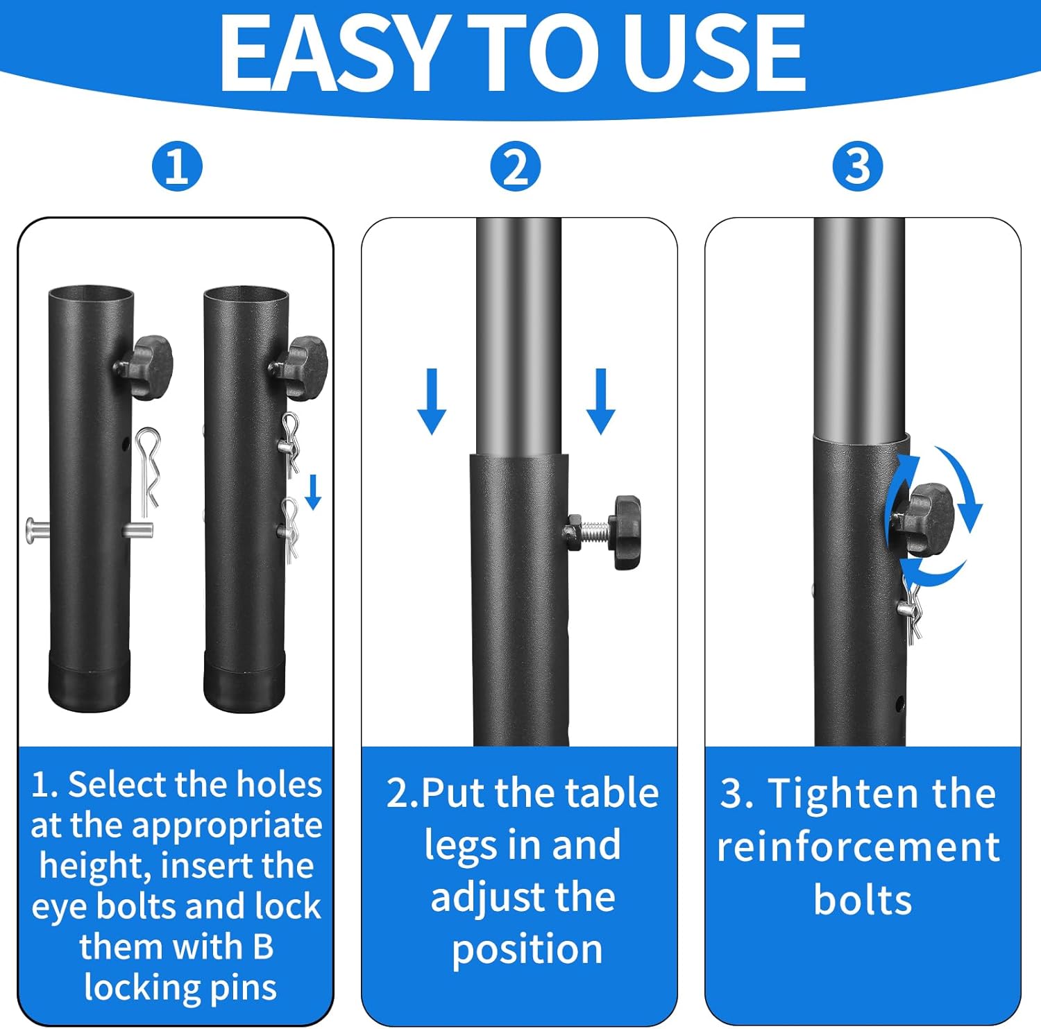 VinBee Folding Table Risers,Folding Table Leg Extenders,2-Levels Height Adjustable Risers for DIY & Back Pain Relief for Office,Dining,Standing Desk 4 Pack (7.7 inch)-Legs for Furniture