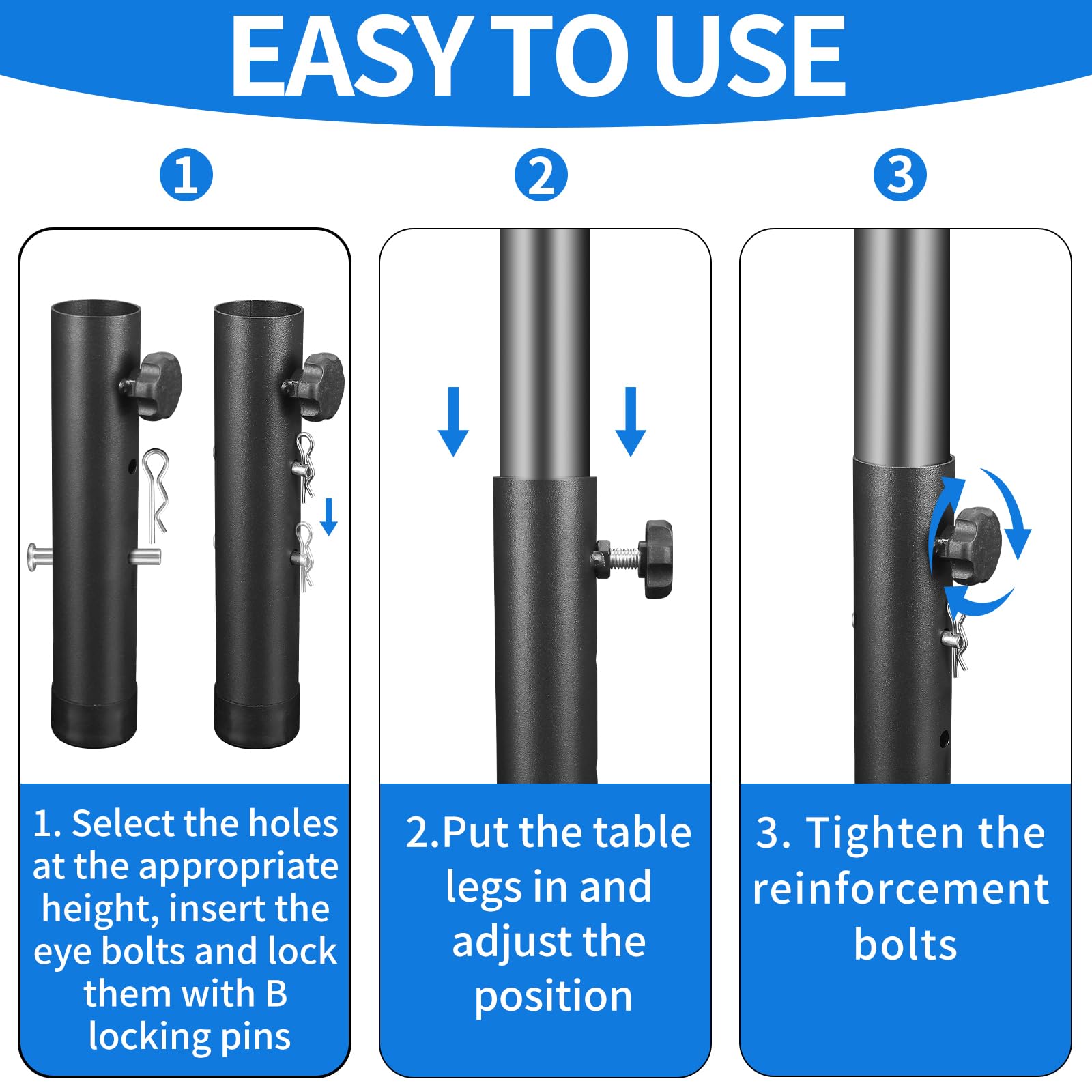 VinBee Folding Table Risers,Folding Table Leg Extenders,2-Levels Height Adjustable Risers for DIY & Back Pain Relief for Office,Dining,Standing Desk 4 Pack (7.7 inch)-Legs for Furniture