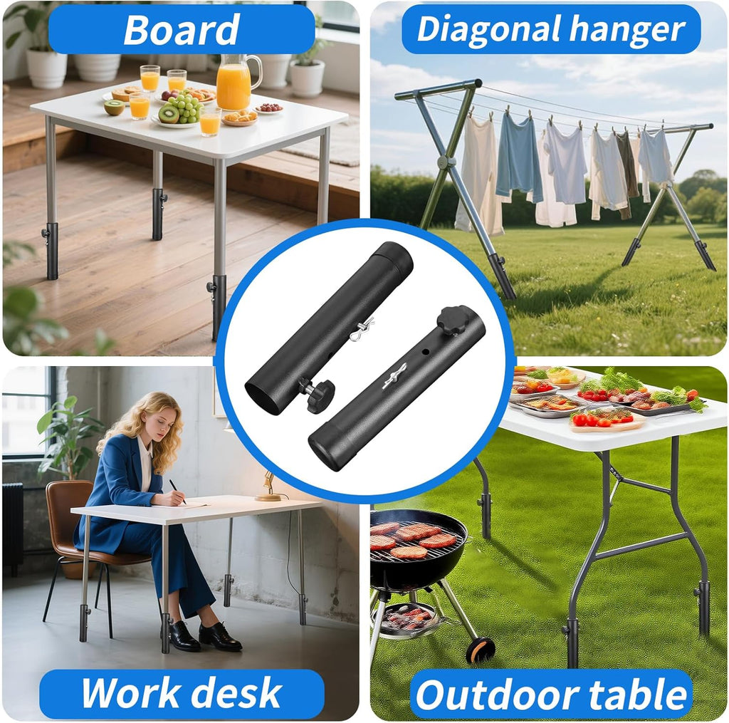 VinBee Folding Table Risers,Folding Table Leg Extenders,2-Levels Height Adjustable Risers for DIY & Back Pain Relief for Office,Dining,Standing Desk 4 Pack (7.7 inch)-Legs for Furniture